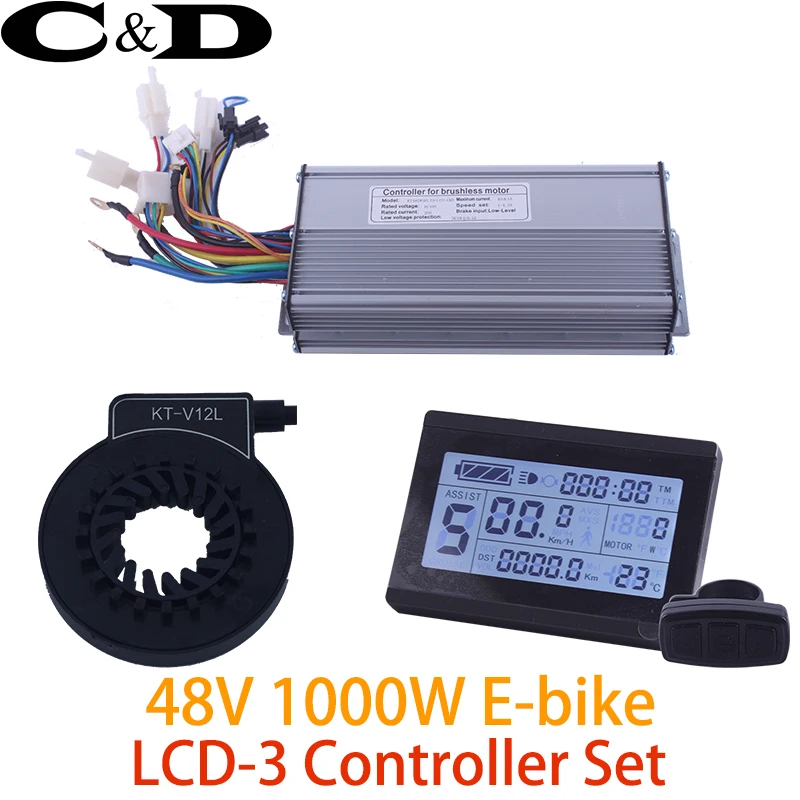 

48V 1000W 40A Controller LCD LCD3 display Meter PAS Set E-bike Conversion kit Sine wave Hall Sensor