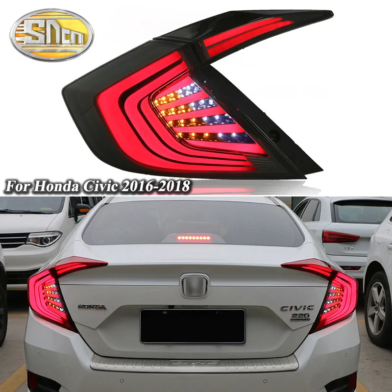 

2PCS Car LED Tail Light Taillight For Honda Civic 2016 2017 2018 Rear Fog Lamp + Brake Light + Reverse Light + Turn Signal Light
