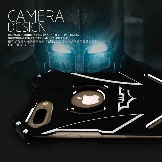 

For Apple iPhone 7 Case R-JUST Batman Series Luxury Space Aluminium Metal Cases Coque For Apple iPhone 7 / 7 Plus Phone Covers