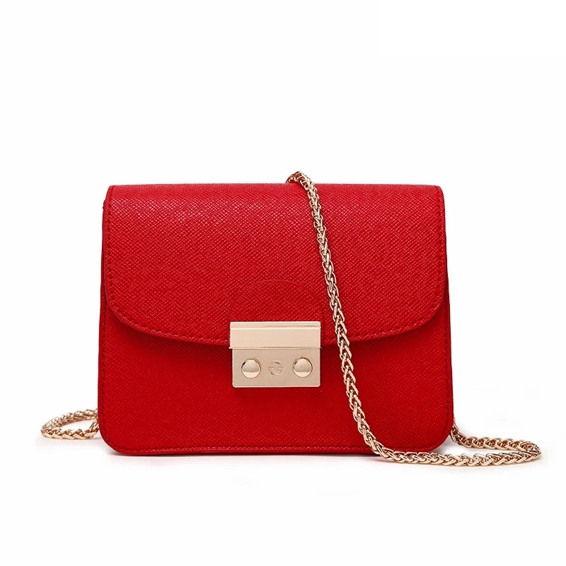 

2018 crossbody bags for women leather handbag luxury handbags women bag designer Solid Color Small chain shoulder Bag sac a main