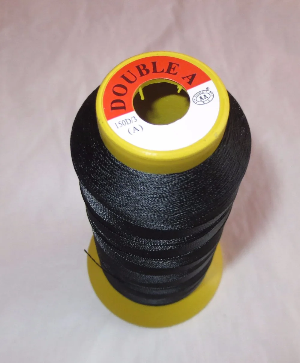 Needle thread kit 50 rolls Black Polyester Hair Weaving Thread with gift 50 pcs C curved needle
