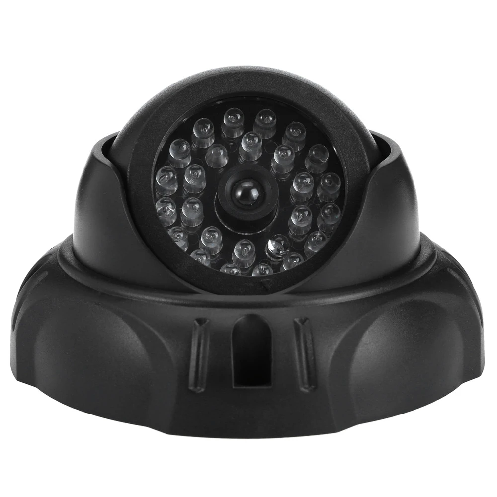 Realistic Dummy Surveillance Security Dome Camera With Flashing LED Red