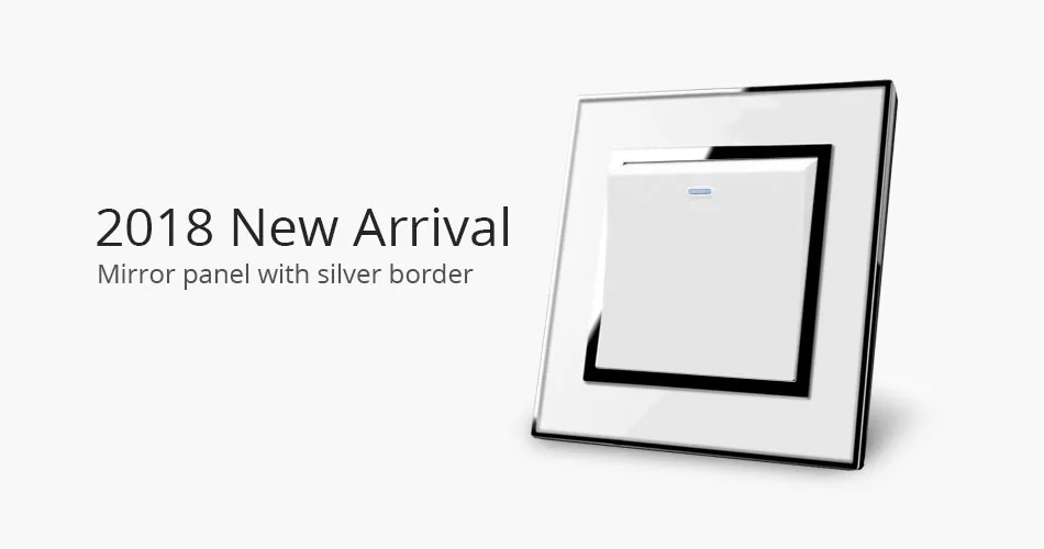 Светильник-переключатель, 1 комплект, 1 способ, Новое поступление, роскошная акриловая панель с серебряной окантовкой, настенный переключатель, 16А AC110-250V