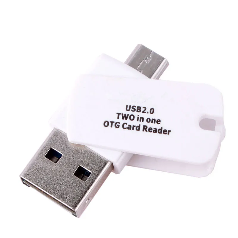 2x Новая горячая Распродажа Micro SD Card Reader 2-в-1 с OTG USB 2.0 + Micro USB для ПК и телефон #54435