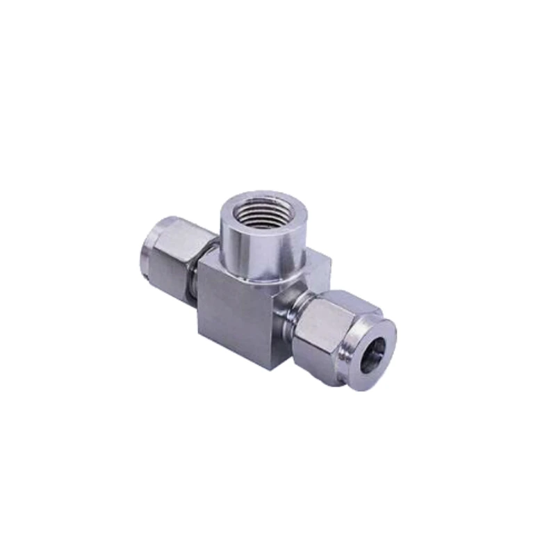

Stainless steel 304 Double Ferrule Compression Fitting Female Branch Tee Connector BSP Thread Pressure Gauge Connector