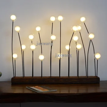 

nordic LED Desk lamp loft bedroom bedside table lamp creative living room art Zen Retro Old Chinese style study club desk lights