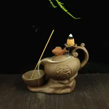 Фиолетовый; песок форменный Чайник Китайский Стиль курильница для благовоний горелки Ладан конусные палочки держатель Home Decor+ 10 шт конусов