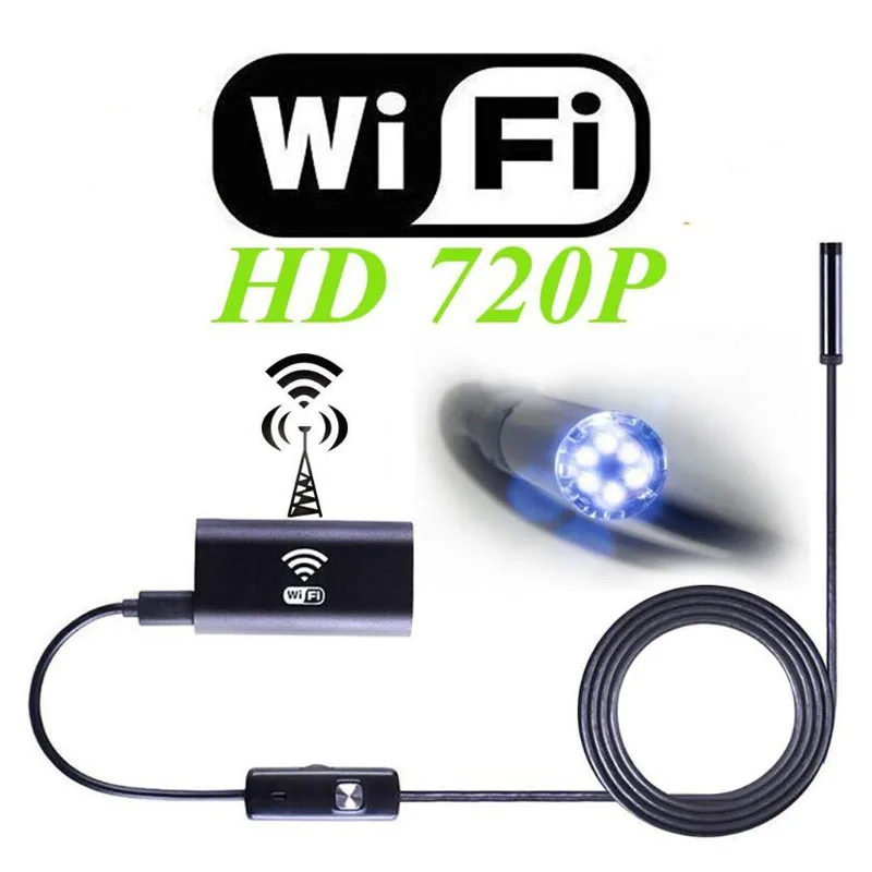 

8mm Lens Wifi Endoscope HD 720P Waterproof IP67 Hard Line Pipe Detection Camera Endoscope For Android / Ios