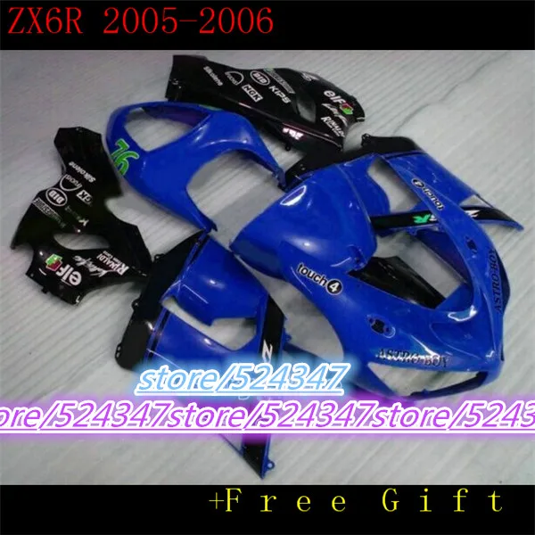 

100% of cheap selling motorcycles from repsol kawasaki ninja ZX6R 05 06 ZX6R, 636, 2005, 2006 pure blue fairing black part-Hey