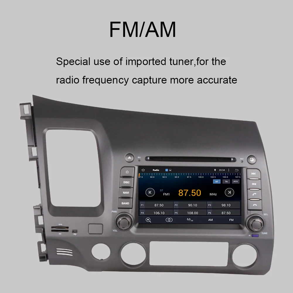 Perfect Octa Core Android 9.0 Car Head Unit for Honda Civic 2006-2011 Left Hand Driving DVD with Radio RDS BT WIFI Car GPS Navigation 5