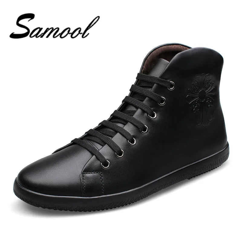 High Quality Men Genuine Leather Shoes Big Size 2017 Fashion High Top Men's Casual Shoes Man Lace Up Back Zipper Shoes QX3 High Quality Men Genuine Leather Shoes Big Size 2017 Fashion High Top Men's Casual Shoes Man Lace Up Back Zipper Shoes QX3