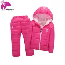 Children Set Boys Girls Clothing Sets Winter Hooded Down Jackets Trousers Waterproof Thick Warm Tracksuit Kids
