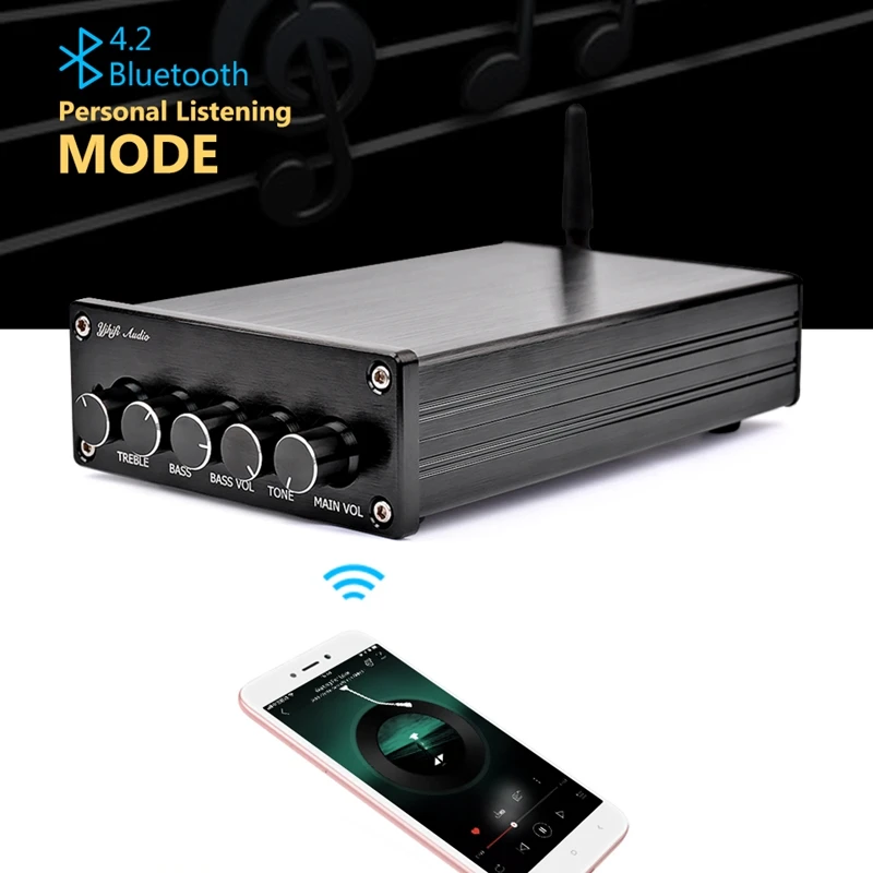 Bluetooth 4.2 Subwoofer Audio Amplifier 100W Hifi Stereo Tpa3116 Digital 2.1 Channel Desktop Power Amp 50Wx2 | Электроника