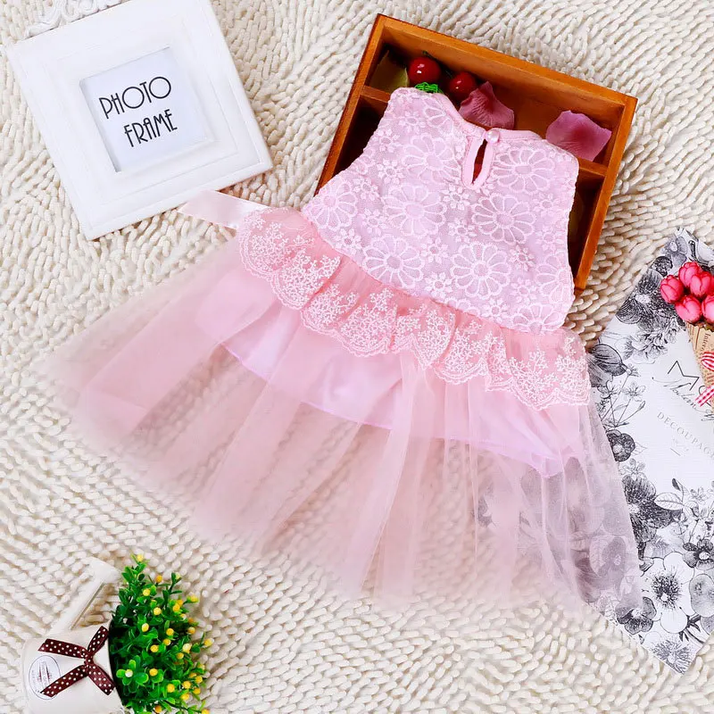 Летние повседневные платья для маленьких девочек; кружевная вуаль; юбка-пачка с цветочным рисунком; одежда для малышей; комплекты одежды для маленьких девочек; vestido bebe ropa