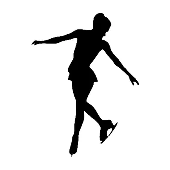 

10.3cm*13.8cm Figure Skater Personality Motorcycle Stickers Black/Silver S3-5552