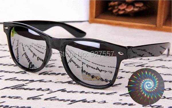 

Fashion silver mirror diffraction glasses with sprial lens