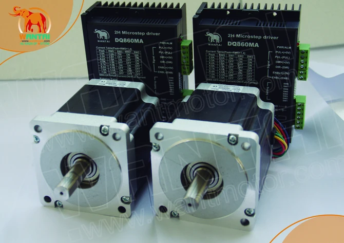 

2Axis Nema34 Stepper Motor 85BYGH450D-008 1090oz+Driver DQ860MA 80V 7.8A 256Micro CNC ROUNTER KIT