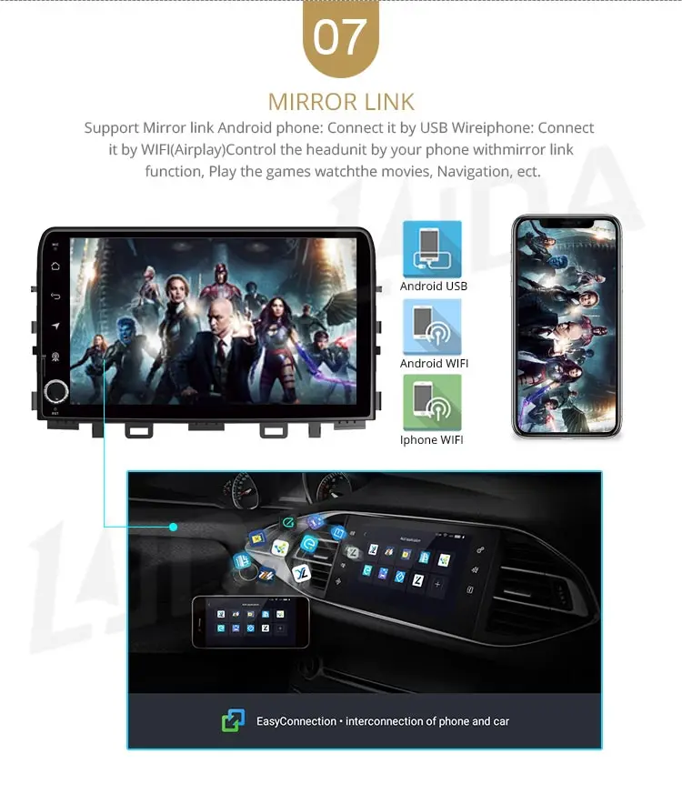 Perfect LJDA 9 Inch Android 9.1 Car DVD Player For KIA RIO 2017 2018 GPS Navigation 1Din Car Radio Multimedia WIFI Stereo RDS AutoAudio 9