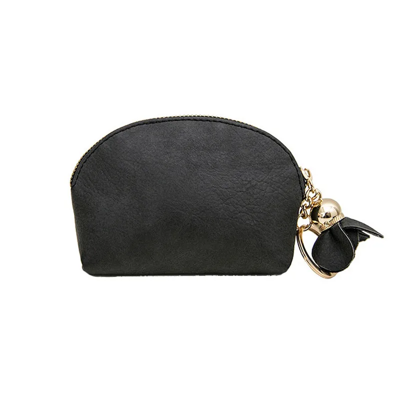 OCARDIAN льготный Высокое качество женский кожаный маленький мини-кошелек с держателем на молнии портмоне клатч сумочка - Цвет: Черный