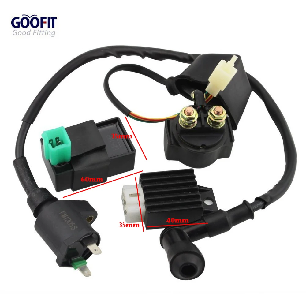 

GOOFIT Ignition 5 Pin CDI Box Coil Solenoid AC for 50cc 70cc 90cc 110cc 125cc ATV Dirt Bike and Go Kart TaoTao Relay Group-45