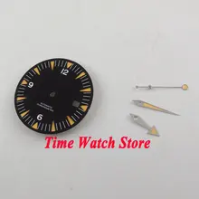 Подходят ETA 2824 2836 автоматический механизм 31 мм Черный стерильные циферблаты Супер Синий световой часы циферблат со стрелками D94