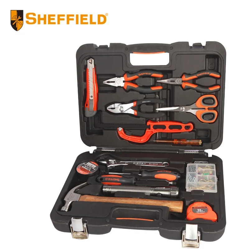 SHEFFIELD 16pcs Tool Set Kit , pliers, hammer, screwdriver, flash light, knife, family, maintenance, tool box suits S022005 SHEFFIELD 16pcs Tool Set Kit , pliers, hammer, screwdriver, flash light, knife, family, maintenance, tool box suits S022005