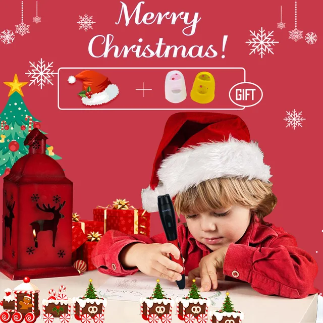 Special Price 2018 Hottest 3D printing Pen ,3D artistic pen,1.75mm PLA filament ,OLED Display,gift Christmas hat+finger protector
