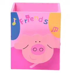 Милые мультфильм о розовой свинье клипса для заметок дерево Настольный карандаш ручка Органайзер подстаканник