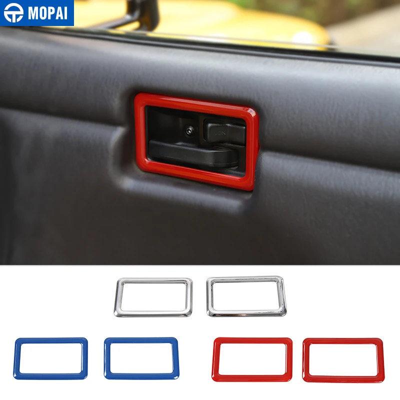 Us 19 49 35 Off Mopai Abs Car Interior Door Handle Bowl Decoration Frame Cover Stickers For Jeep Wrangler Tj 1997 2006 Car Accessories Styling In