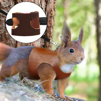 

Small Pet Squirrel Vest Harnesses Anti-bite Traction Rope Leather Hamster Ferret Guinea Pig Chest Strap Walking Rope