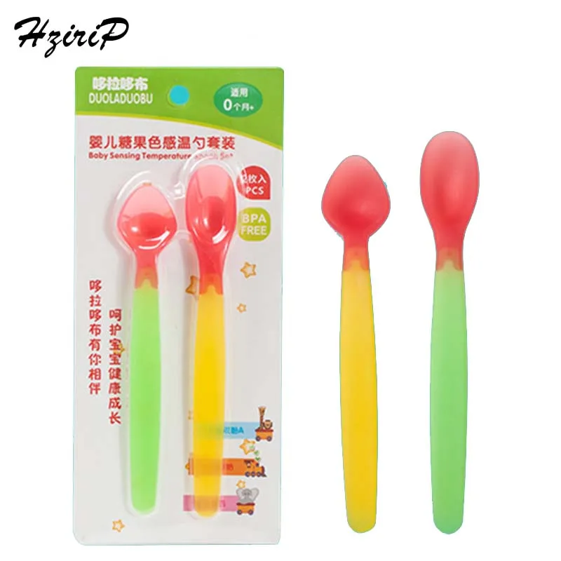 

High Quality Infant Soft Head Spoon Silica Gel Safety Temperature Sensing Spoon Baby Flatware Feeding Spoon Feeder Baby Feeding