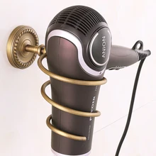 European Hair Dryer Holder shelf Solid Brass Hair Dryer Hanger Bathroom Pendant font b Storage b