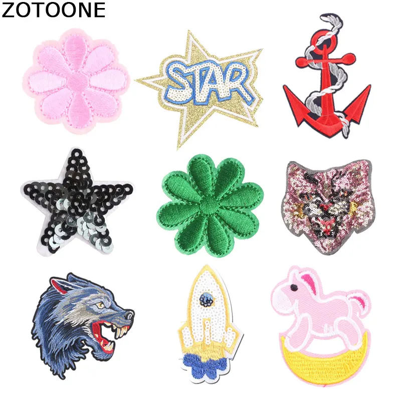 

ZOTOONE Badges Letter Flower Animal Patches for Clothing Stripes on Clothes Iron on Patches Embroidery Patch Diy Cute Applique E