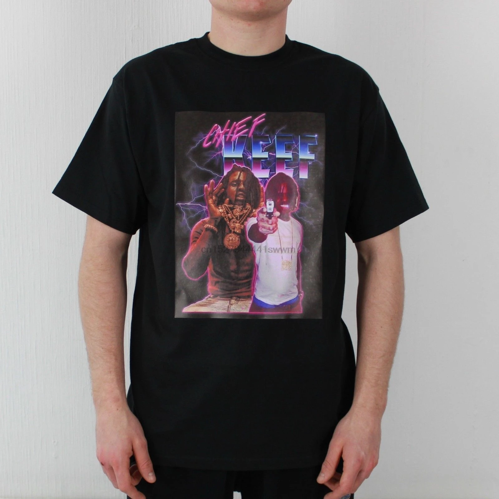 

Chief Keef Sosa Purple Reign T Shirt Black Trap Hip Hop Vintage Comfortable T Shirt Casual Short Sleeve Print