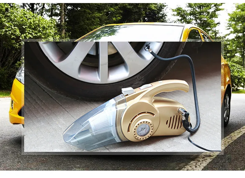 Портативное Надувное освещение измерительное давление в шинах автомобильный пылесос сухой влажный двойного назначения многофункциональные автомобильные инструменты для шайбы 4 в 1