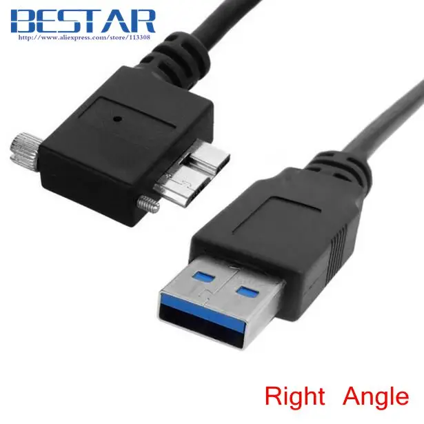 

USB 3.0 A Male to Micro B usb 3.0 Right Angled angle 90 Degree Cable With Locking Screws for Nikon D800 D800E D810 1.2m 4ft