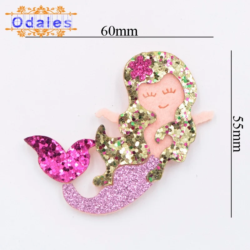 4/6Pcs Mixed 3D Cartoon Mermaid Patches Handmade Decoration DIY Hair Bow Flat Back Embellishment Accessories Sea-maid Appliques - Color: Gold