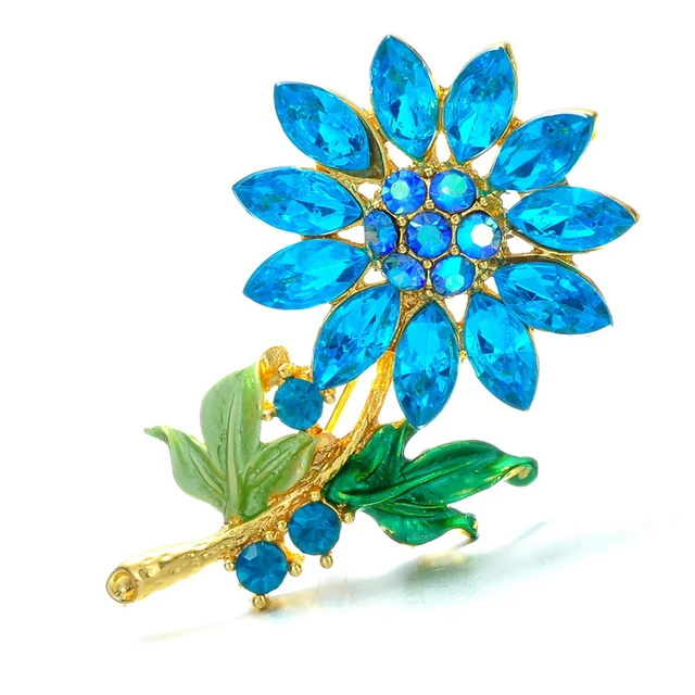 Charms birthstone Fashion Wedding Collar Plant flower Brooch Pins Rhinestone bro Charms birthstone Fashion Wedding Collar Plant flower Brooch Pins Rhinestone bro