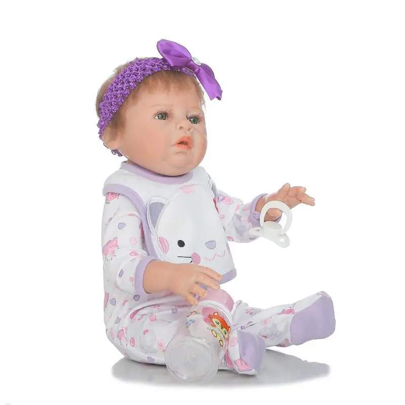 2" NPK Очаровательная кукла для новорожденных девочек Reborn 50 см живой полный Силиконовый Bebe девочка с милой одеждой детский игровой дом игрушки Boneca