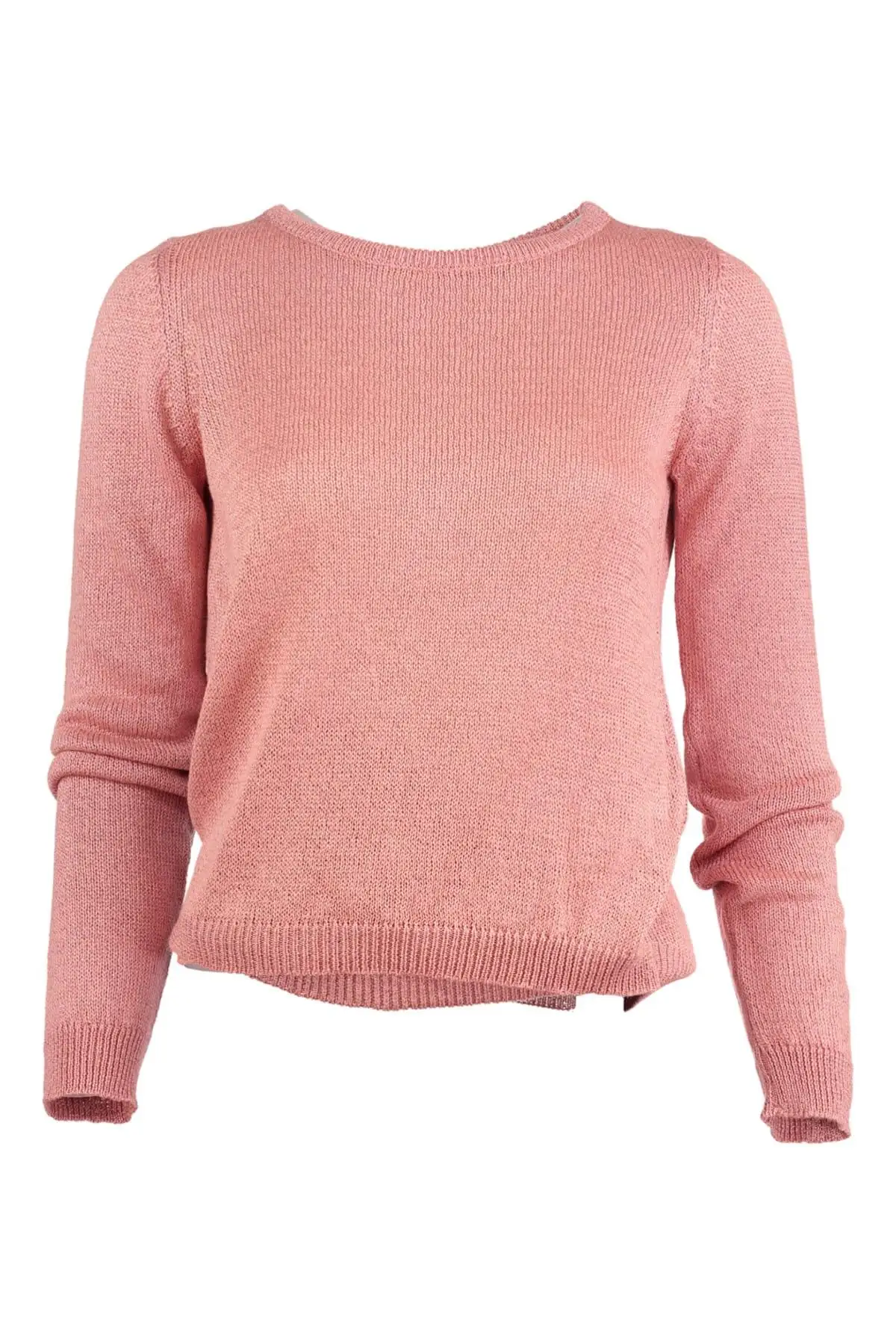 

Trendyol WOMEN-Salmon Back Low-Cut Silvery Sweater Sweater TWOAW20HB0008