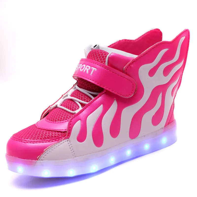 USB зарядное устройство светящиеся кроссовки светящаяся обувь для мальчиков и девочек Повседневная светодиодная обувь для детей светодиодные тапочки светящиеся Детские кроссовки