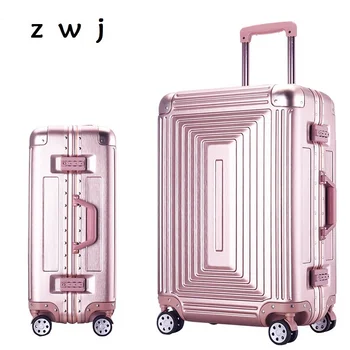 

Aluminum alloy frame business trip travel trolley suitcase carry on hardside luggage