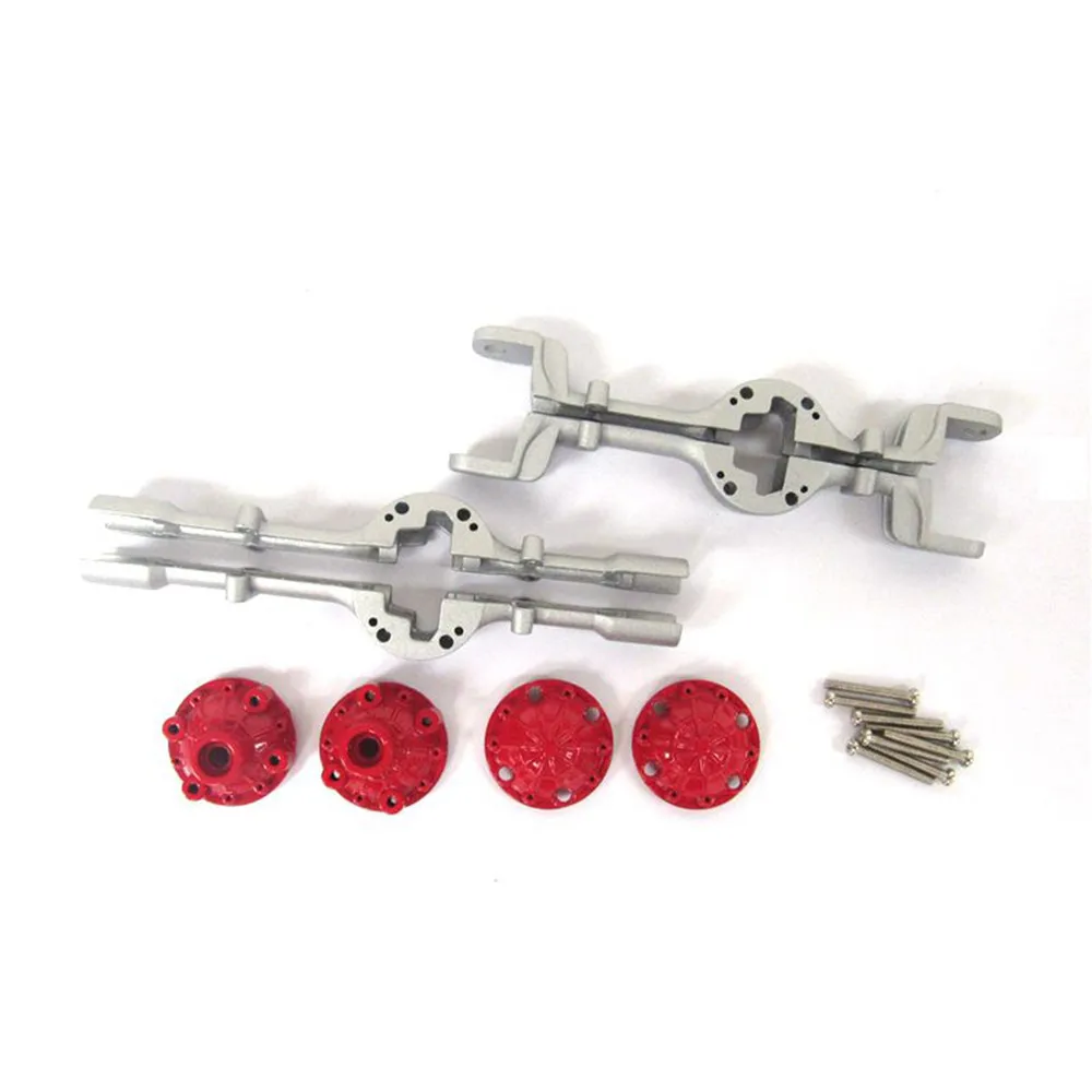 1set Metal Front and Rear Axle Housing For WPL B1 B14 B16 B24 B36 C24 C14 Universal Military Truck RC Car Spare Upgrade Parts - Цвет: Silver Red