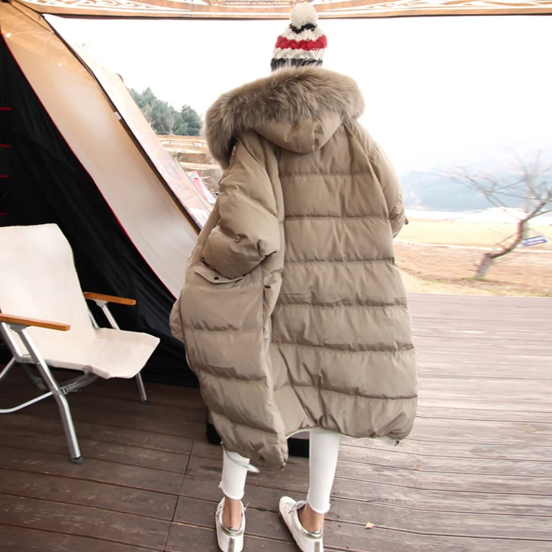 H.SA Large Fur Collar Women Parkas 2018 Female Oversize Thicken Cotton Parka X-Long Ladies Outerwear Jacket Winter Snowwear Coat