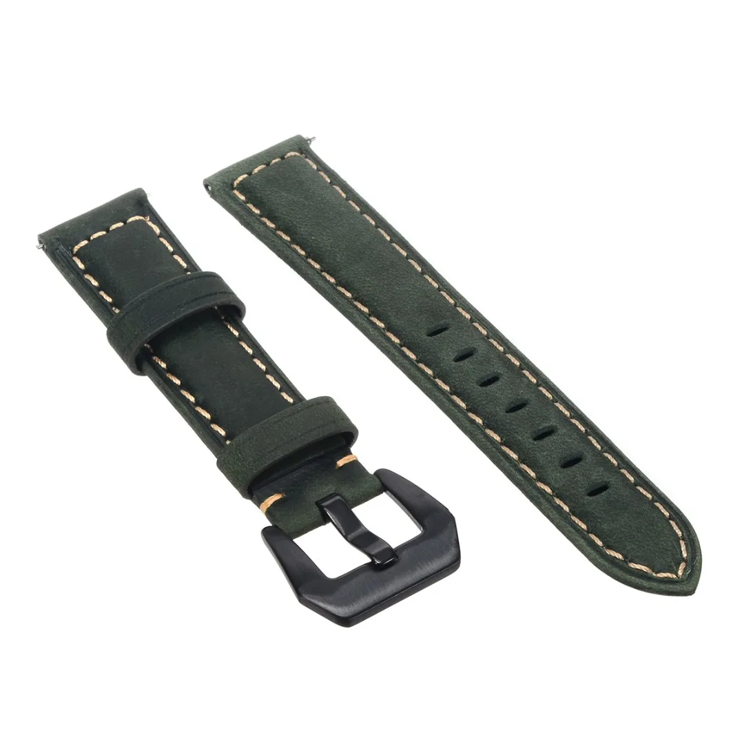 Black Brown Watch Band Genuine Leather Straps 42 /46mm Universal Quick Replacement Strap For Samsung Galaxy Watch Watchbands