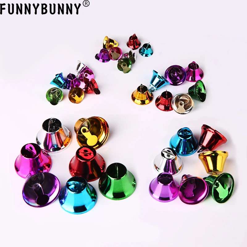 

FUNNYBUNNY 5pcs Mixed Color Christmas Jingle Bells Charms Pendants