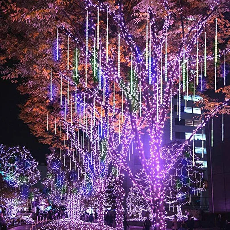

50cm 10 Tubes 540 LED Meteor Shower Rain Lights Drop/Icicle Snow Falling Raindrop Waterproof Cascading Lights for Wedding Xmas