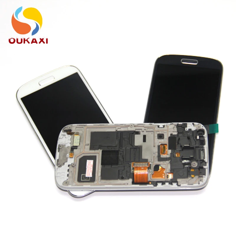 Black For Samsung Galaxy S4 Mini i9195 i9190 9195 9190 LCD Display Touch Screen Digitizer+ Bezel Frame Full Assembly | Мобильные