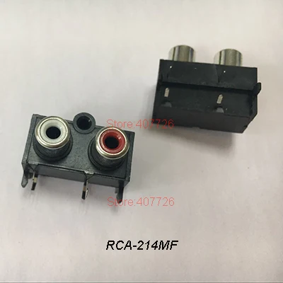 2 шт./упак.) печатного монтажа 1 позиции стерео аудио-видео разъем RCA разъем два отверстия(Ш+ R) RCA-214MF
