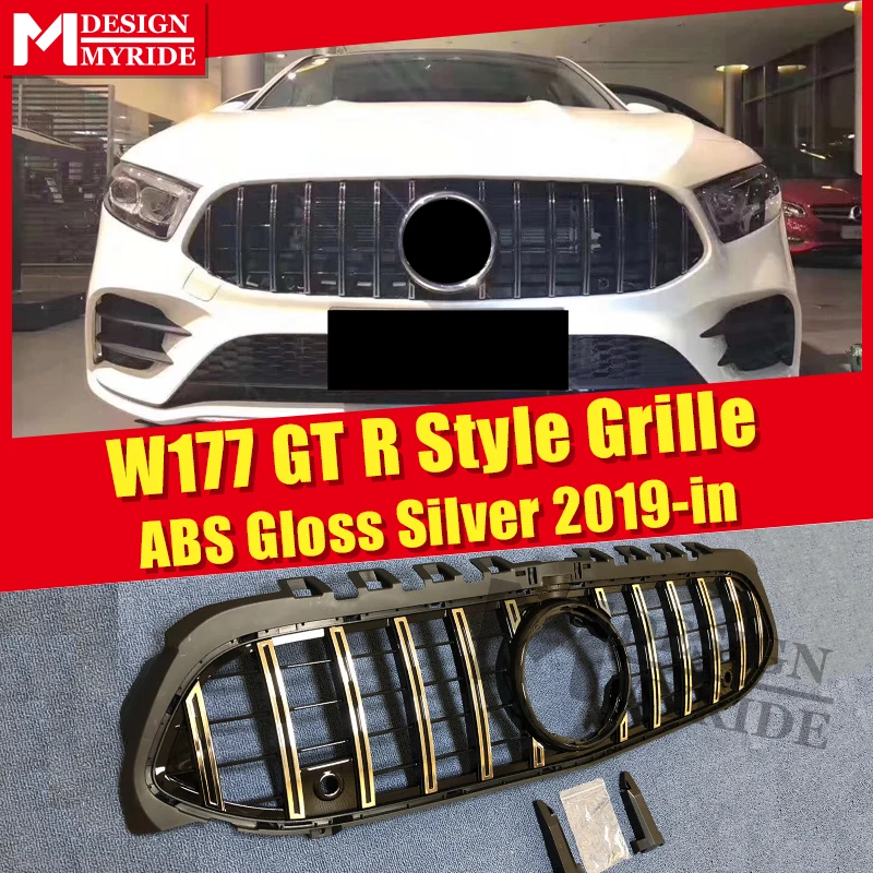 GTS решетка гриль ABS Серебряный с камерой добавить в стиль C63 ищите Mercedes W177 A класс
